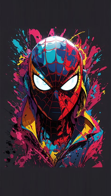 Spiderman t-shirt print created by Miles Morales. Deep shadows, brilliant neon, just seven acidic and bright colours, glitch art style Pro vector, excellent MINIMALISTIC art, New York backstage HIGH QUALITY details, Extremely fine details, complete design, vivid vector, and Victoria. strong, thick strokes. using Unreal Engine 5 Spidey Aesthetic, Make Your Own Superhero, Bedroom Idea, Glitch Art, Miles Morales, Spiderman Art, Superhero Art, Amazing Spiderman, Marvel Art