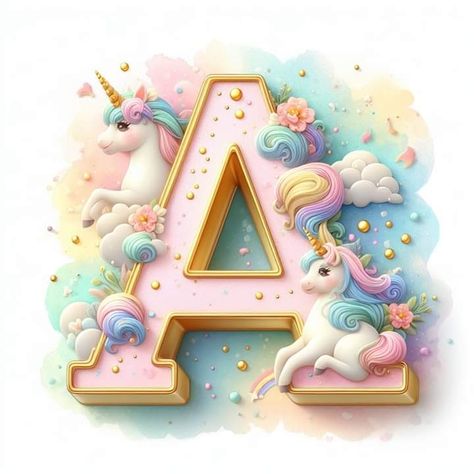 Cute Iphone Wallpaper Tumblr, Anime Picture Hd, Letter Art Design, The Letter A, Birthday Bouquet, Unicorn Wallpaper, Baby Painting, Alphabet Art, Unicorn Design