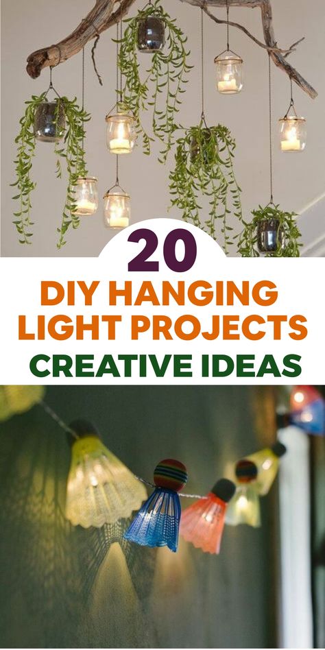 Enhance the vibe of your home with DIY hanging light projects! Craft a boho-chic macrame pendant light using rope and a basic light kit to elevate your living space. Alternatively, transform old wine bottles into charming hanging light fixtures by adding fairy lights for a touch of magic. These budget-friendly endeavors are simple yet impactful, infusing warmth and beauty into any room. Hanging Light Ideas, Unique Hanging Light Fixtures, Rustic Outdoor Dining Tables, Fly Repellant Diy, Macrame Pendant Light, Chicken Coop Designs Diy, Diy Hanging Light, Wine Bottle Chandelier, Can Lanterns