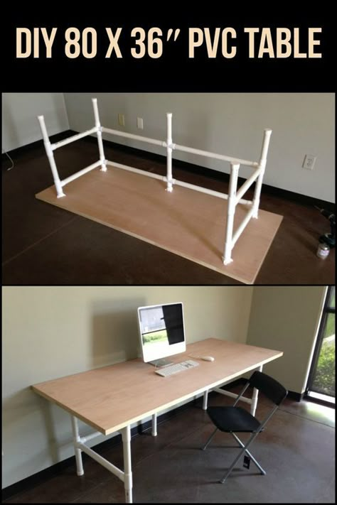 Do you know what you can do with PVC? Make an 80 x 36" table! Pvc Pipe Furniture, Pvc Pipe Ideas, Pvc Furniture, Pvc Table, Pvc Pipe Crafts, Pvc Pipe Projects, Pvc Projects, Pvc Pipes, Pipe Furniture