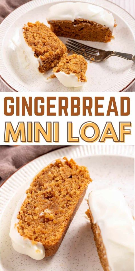 Mini Loaf Cakes Recipes, Starbucks Gingerbread Loaf Recipe, Starbucks Gingerbread Loaf, Ginger Bread Loaf, Gingerbread Loaf Recipe, Winter Baking Recipes, Mini Bread Loaves, Cinnamon Bread Easy, Mini Loaf Cakes