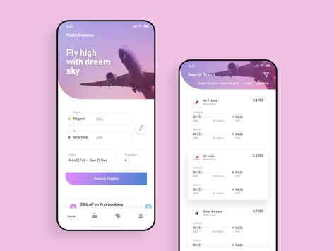 Flight Ticket Booking App by Jitu Raut Flight Booking App, Flight App, Ux Mobile, App Interface Design, Booking App, App Design Inspiration, Mobile App Ui, App Interface, Flight Ticket