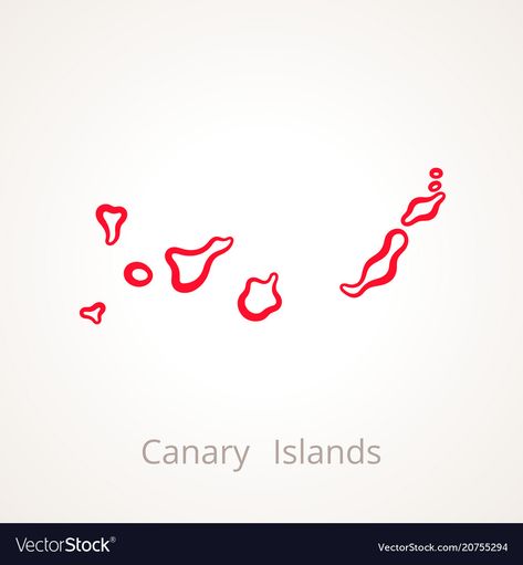 Canary islands - outline map vector image. Map Vector, Red Line, Canary Islands, Business Names, Png Images, Adobe Illustrator, Madrid, Vector Free, Vector Images