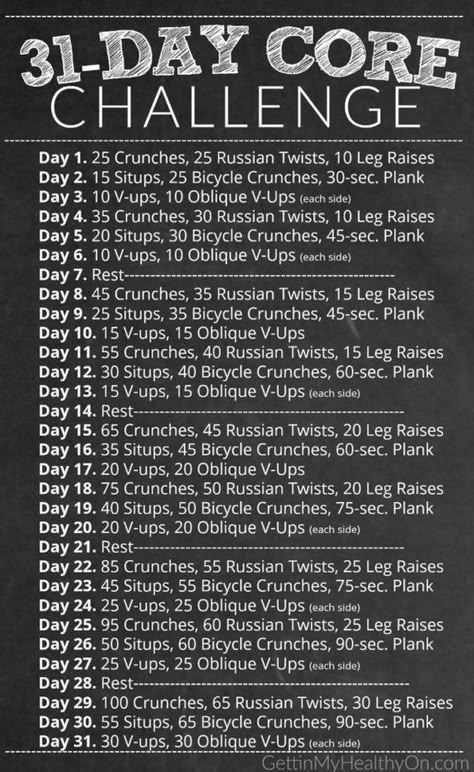 Core Workout Challenge, Workout Challenges, Core Challenge, 30 Day Challenges, Fitness Challenges, Home Workout Plan, Core Workouts, Work It Girl, 30 Day Workout Challenge