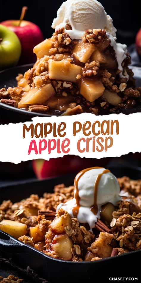 Maple Pecan Apple Crisp, Pecan Apple Crisp, Apple Pecan Crisp, Maple Apple Crisp, Apple Based Desserts, Sheet Pan Apple Crisp, Apple Crisp Recipe With Oats And Pecans, Macoun Apple Recipes, Recipe With Honey Crisp Apples