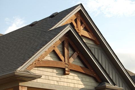 Wood Gables Exterior, Gables On House Exterior, 70s Life, Decorative Gable, Ranch House Exterior, Rustic Exterior, Home Exterior Makeover, Casas Coloniales, Gable Roof