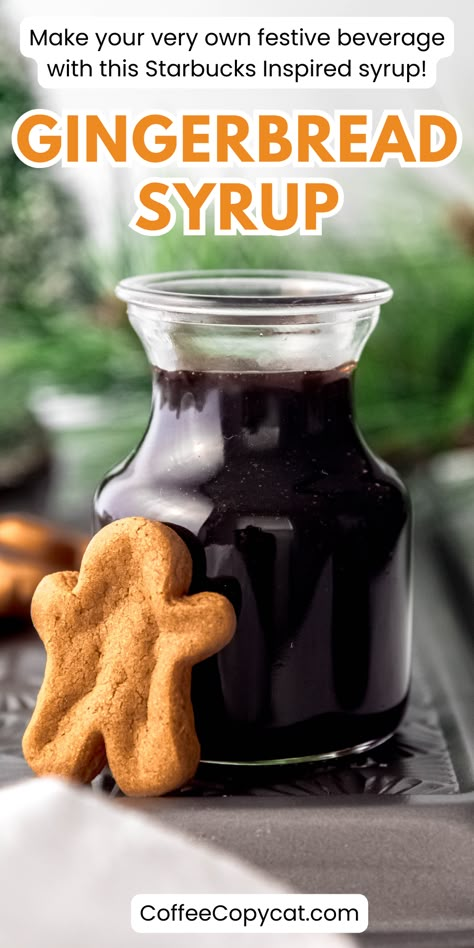 My Starbucks-inspired gingerbread syrup is the perfect addition to your holiday beverage collection. This delicious syrup captures the warm and cozy flavors of gingerbread, adding a touch of sweetness and spice to your favorite holiday drinks. Whether you're whipping up a festive gingerbread latte or adding a drizzle to your morning coffee, this syrup is sure to delight your taste buds. #gingerbreadsyrup #starbucksholidaydrinks #winterstarbucksdrinks Winter Spice Coffee Syrup, Starbucks Apple Syrup Recipe, Diy Gingerbread Syrup, Homemade Flavored Syrups For Coffee, Gingerbread Syrup Starbucks, Gingerbread Coffee Syrup Recipe, Copycat Starbucks Syrups, Holiday Coffee Syrup Recipe, All Spice Recipe Homemade