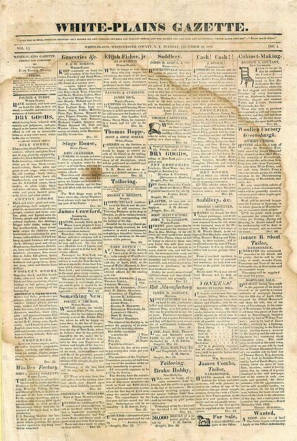 vintage newspaper with marks and stains (white-plains gazette) use in kitchen under potato peels, fish, etc Bullet Journal Vintage, Stary Papier, Kertas Vintage, Kunstjournal Inspiration, Grafika Vintage, Sejarah Kuno, Recipe Paper, Papel Vintage, طابع بريدي