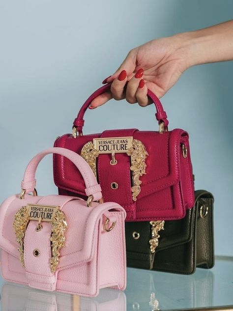 Versace Jeans Couture Bag Outfit, Versace Couture Bag, Versace Bag Outfit, Designer Handbag Storage, Versace Jeans Couture Bag, Versace Bag, Handbag Storage, New Bags, Handbag Outfit