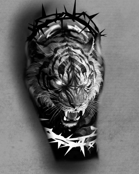 Black Tiger Tattoo, Tigres Tattoo, Tiger Tattoo Sleeve, Black Men Tattoos, All Black Tattoos, Surreal Tattoo, Tiger Tattoo Design, Anklet Tattoos, Chicano Style Tattoo