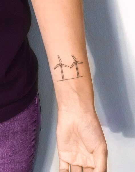 Telephone Pole Tattoo, Wind Turbine Tattoo, Hometown Tattoo, Windmill Tattoo, Change Tattoo, Texas Tattoos, Health Tattoo, Tattoo Board, Elements Tattoo