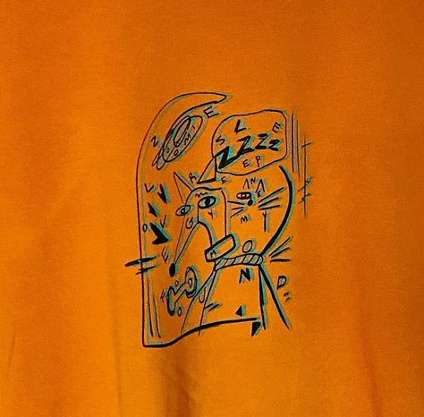 WOAH! This Greyhound inspired Silk Screen shirt is rad Screen Printed Clothing, Screen Print Shirt, Welcome Summer, Printed Clothing, Screen Printing Shirts, Orange Shirt, Blue Sweatshirt, Silk Screen, Grey Shirt