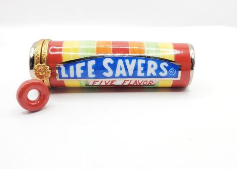 Life Savers Candy, Lifesaver Candy, Weird Furniture, Limoges Boxes, Polymer Clay Miniatures, Peppermint Candy, Limoges France, Polymer Clay Projects, Holiday Packaging