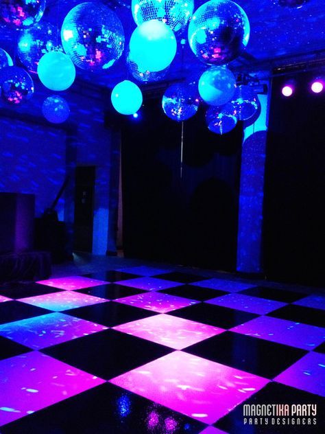 Disco ball dance floor at a Wedding Reception #dance #wedding Blacklight Wedding, Disco Room, Wedding Reception Dance, Wedding Reception Dance Floor, Reception Dance, Dancing Wedding, Aquarium Wedding, Ball Dance, White Dance