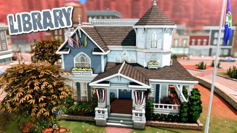 Strangerville Sims 4, Strangerville House Sims 4, Sims 4 Strangerville, Build A Library, Sims 4 Speed Build, Sims Builds, Growing Together, Save File, Los Sims