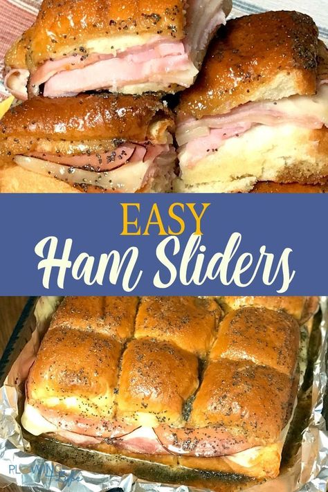 Easy Ham Sliders, Kings Hawaiian Rolls, Hawaiian Ham, Sliders Recipes Hawaiian Rolls, Easy Slider Recipes, Ham Cheese Sliders, Ham Sliders, Baked Sandwiches, King Hawaiian Rolls