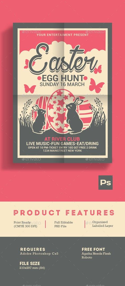 Easter Egg Hunt Flyer — Photoshop PSD #design #print ready Easter Egg Hunt Poster, Easter Poster Design Graphics, Easter Egg Hunt Flyer, Easter Eggs In Movies, Easter Poster Design, Easter Graphic Design, Animal Easter Eggs, Easter Flyers, Eggs Image