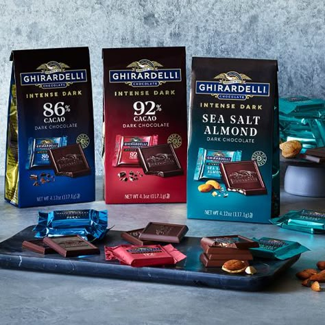 Dark Chocolate Packaging Design, Chocolate Wallpapers, Food Varieties, Ghiradelli Chocolate, Target Food, Brand Food, Healthy Candy, Chocolate Packaging Design, Vanilla Filling