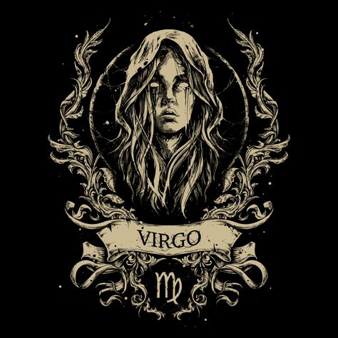 Virgo Women Aesthetic, Zodiac Art Virgo, Zodiac Prints, Virgo Tattoo Designs, Virgo Goddess, Ipad Layout, Zodiac Sign Virgo, Virgo Art, Virgo Tattoo