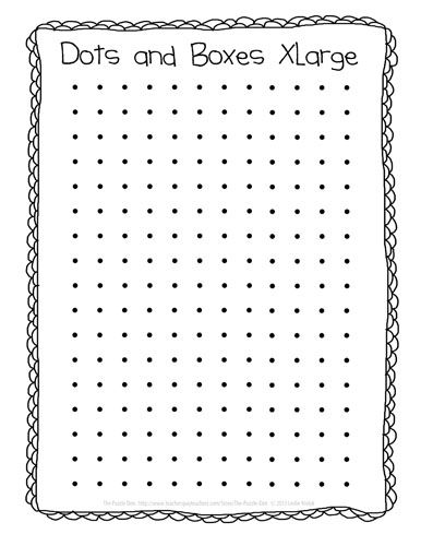 The Puzzle Den: Dots and Boxes Freebie Dots And Boxes, Pen And Paper Games, Dots Game, Dot Day, Game Template, Paper Games, Classroom Games, E Mc2, Travel Games