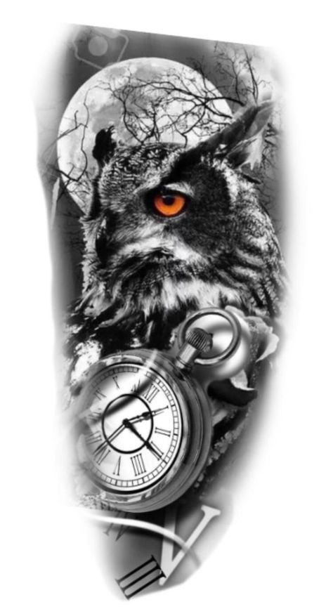 Owl Tattoo Chest, Tato 3d, Realistic Owl Tattoo, Owl Tattoo Sleeve, Tattoo Owl, Tato Maori, Font Tato, Owl Tattoo Drawings, Native Artwork