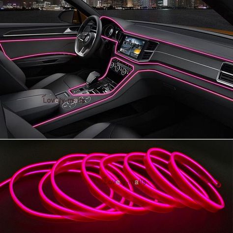 Toyota Camry Accessories Interiors, Car Costumization, Blacked Out Car Interior, Cute Car Mods Interior, Car Mods Girly, Black And Pink Car Interior Aesthetic, Pink Bling Car Accessories, Feminine Car Accessories, Pink Car Accessories Exterior