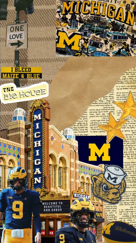 #michiganunivetsity #football #michiganwolverines University Of Michigan Aesthetic, Umich Aesthetic, Michigan Aesthetic, Cute Backrounds, University Inspiration, College Goals, Mc Carthy, Michigan Go Blue, Maize And Blue