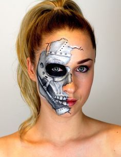 Terminator Hand, Makeup Special Effects, Halloween | Body paint/FX ... Terminator Makeup, Terminator Costume, Robot Makeup, Countdown To Halloween, Amazing Halloween Makeup, Halloween Makeup Inspiration, Character Makeup, Scary Makeup, Face Painting Halloween