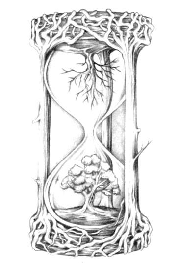 Hourglass Tattoo Meaning, Hourglass Drawing, Tree Of Life Artwork, Hourglass Tattoo, Kunst Tattoos, Tattoo Zeichnungen, Tree Sketches, Tree Of Life Tattoo, Book Tattoo