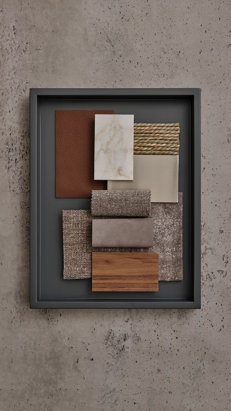 1. LEATHER - NUBUCK, PELLE DE LUXE 629 2. MARBLE, MATT CALACATTA ORO 3. CORD, PAPER RUSH 4. METAL, SATIN FINISH 5. THE RUG COLLECTION, OTTAVIO 478 6. WOOD, NATURAL CANALETTO WALNUT 7. LEATHER - NUBUCK, NABUK - 701 8. MIXED COMPOSITION, ELEO 1189 9. MIXED COMPOSITION, EVELIN 593 Walnut Mood Board, Marble Material Board, Basement Colors, Material Board, Marble Wood, Interior Design Mood Board, Rug Collection, Satin Finish, Mood Boards