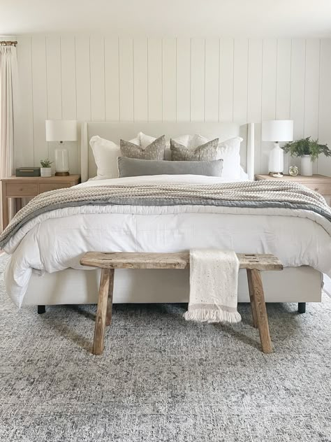 Shop Sausalito 32" Nightstand and other curated products on LTK, the easiest way to shop everything from your favorite creators. Grey Headboard Bedroom, Comfortable Headboard, Shiplap Bedroom, Boho Master, Grey Carpet Bedroom, Light Gray Bedroom, Grey And White Bedding, Modern Coastal Bedroom, Grey Bed Frame