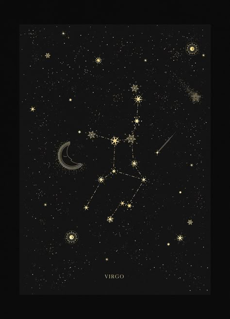 Virgo Constellation, The Night Sky, Night Sky, Zodiac Sign, Stars