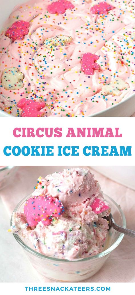 Fun Ice Cream Flavors, Circus Animal Cookies, Ice Cream Bread, Cookies Ice Cream, Ice Cream Recipes Machine, Circus Animal Cookie, Cookie Ice Cream, Gelato Recipe, Easy Ice Cream Recipe