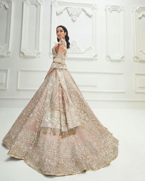 The Best Couture Lehengas We Spotted In 2020: WMG Roundup! | WedMeGood Trail Lehenga, Gowns Dresses Indian Receptions, Manish Malhotra Bridal, Lehenga Inspiration, Pakistani Traditional, Organza Lehenga, Indian Outfits Lehenga, Long Trail, Big Fat Indian Wedding