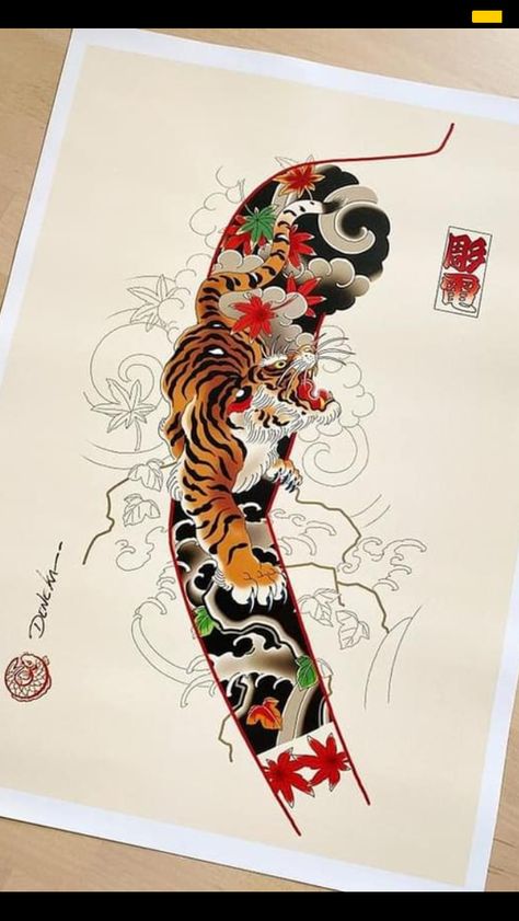 Japanese Tiger Tattoo, Tiger Tattoo Sleeve, Mangas Tattoo, Atlas Tattoo, Tattoo Japanese Style, Traditional Tattoo Inspiration, Japanese Tiger, Tiger Tattoo Design, Japan Tattoo Design