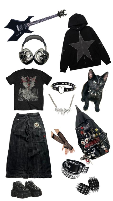 Metalcore Outfit, Alt Clothing, Fantasy Outfits, Fantasy Clothing, Clothing Ideas, Grunge Outfits, Pretty Outfits, My Style, Clothes