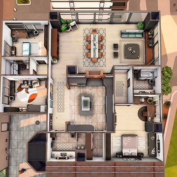 BIG STYLISH FAMILY APARTMENT 🖤 | Aveline's Patreon en Patreon Sims 4 Apartment Layout 20 Culpepper, Sims Luxury Apartment, Sims 4 Apartment 122 Hakim House, Sims 4 Apartment Layout 122 Hakim House, Sims Apartment Floor Plans, Sims 4 Landgraab Apartment Layout, Sims 4 Family Apartment Layout, Big Apartment Layout, Viii Landgraab Sims 4 Apartment Layout