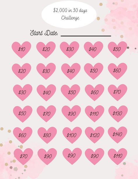 Pink 2,000 Money Saving Challenge, Save 2000 in 30 days, 2000 Savings Tracker, Money Saving Challenge Printable, 2000 Savings in 30 Days dailyofficeplanner #2024freedigitalplanner. 2000 In 30 Days, 2000 Savings Challenge, 30 Day Savings Challenge, Save 2000, Money Saving Challenge Printable, Money Challenges, Saving Challenge Printable, Budget Planners, Saving Money Chart