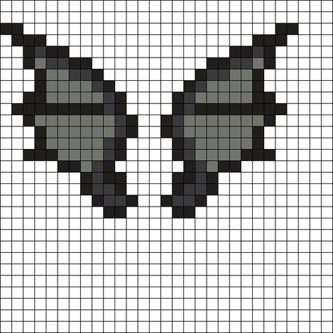 Bat Wings Wings Perler Beads, Wings Pixel Art, Bat Pixel Art, Bat Perler, Pixel Wings, Bat Cross Stitch Pattern, Kandi Inspo, Demon Wings, Art Pixel