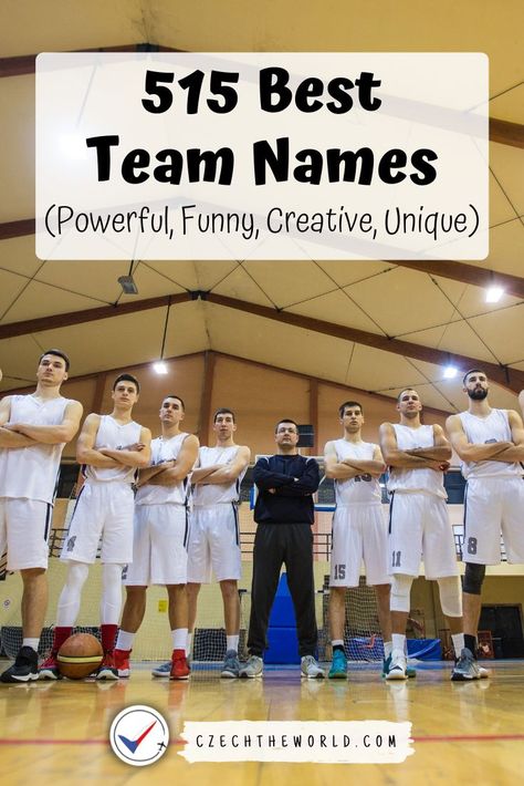 515 Best Team Names Your Group Will Absolutely Love! Team Logo Ideas, Cricket Team Names Ideas, Team Spirit T-shirt With Team Name For Fans, Funny Volleyball Team Names, Team Names Ideas, Team Names Ideas Inspirational, Fun Team Names, Volleyball Team Names, Best Team Names