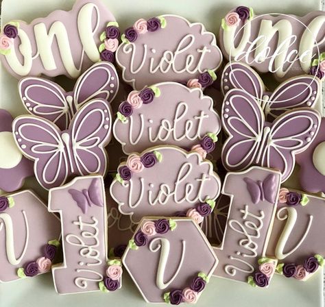 Purple Themed 1st Birthday Party, Violet Themed Birthday Party, Violet Birthday Theme, Purple First Birthday, Purple One Year Old Birthday Party, Purple Birthday Theme For Baby Girl, 1st Birthday Purple Theme, Purple Themed First Birthday Party, Purple Butterfly Birthday Theme