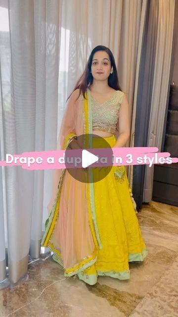 Empower U Image Consultancy on Instagram: "3 Easy Ways to Drape Your Dupatta: Effortless Style, Guaranteed!✨❤️
SAVE FOR LATER 
Last one is my favourite 🫶😍

#DupattaDraping #StyleInspiration #FashionTips #EffortlessStyle #IndianFashion #TraditionalChic" How To Drape A Lehenga Dupatta, Short Dupatta Draping Styles Lehenga Choli, Silk Duppata Draping Style On Lehanga, Duppatta Drape On Chaniya Choli, Duppata Draping Style On Lehanga, Duppata Draping On Suit, Odhni Draping Styles On Lehenga, How To Style Dupatta, Latest Dupatta Draping Styles Lehenga Choli