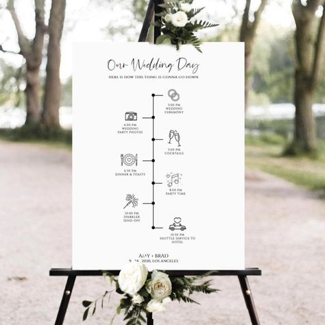 Wedding Timeline Sign, Events Poster, Order Of Events Sign, Wedding Order Of Events, Order Of Events, Wedding Icon, Wedding Itinerary, Bridal Shower Welcome Sign, Wedding Posters