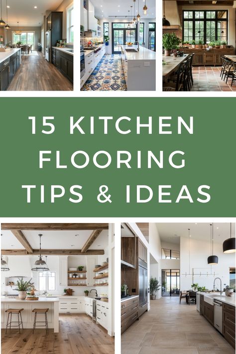 Remodel your kitchen with these latest kitchen flooring trends and ideas. Spc Flooring Kitchen, Dark Kitchen Floors, Kitchen Flooring Trends, Unique Tile Patterns, Grey Kitchen Floor, Spc Flooring, Retro Appliances, Beige Tile, Dark Kitchen