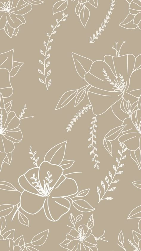 Beige Floral Background, Neutral Floral Wallpaper Iphone, Magnolia Flower Wallpaper, Rainbow Fish Crafts, Wall Art Diy Paint, Beautiful Wallpapers For Iphone, Flower Outline, Wall Painting Decor, Line Flower