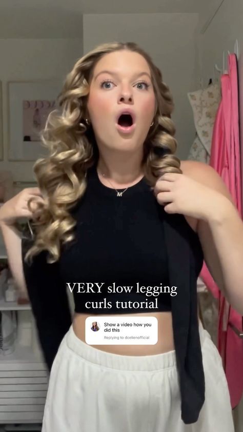 how to wrap your hair for legging curls to get these results 💘 #leggingcurls #hestlesscurls #hairtok #hairtutorial #beautyhacks | Instagram No Heat Curls Overnight Leggings, How To Curl Your Hair With Leggings Tutorial, Leggings Hair Wrap, Rope Curls Hair, How To Curl Your Bangs Without Heat, How To Do Heartless Legging Curls, Legging Hair Curls Tutorial, Legging Overnight Curls, Curl Hair At Night