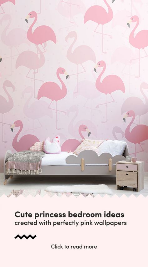 Bedroom Pink Wallpaper, Eloise Bedroom, Bedroom Wallpaper Neutral, Daisy Bedroom, Pink Wallpaper Bedroom, Children's Wallpaper, Young Room, Childrens Bedroom Wallpaper, Bedroom Wallpapers