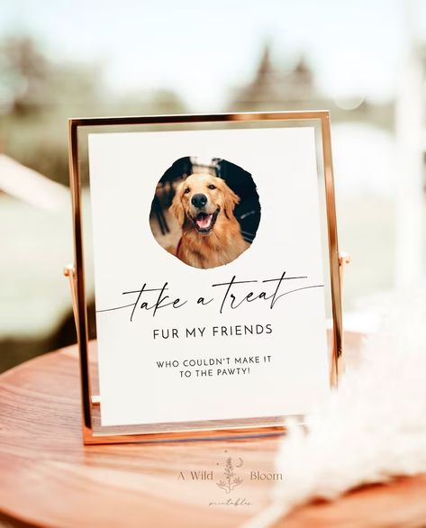 Wedding Favor Sign Template Dog Treat Wedding Favors Sign - Etsy Dog Memorial At Wedding, Dog Treat Wedding Favor Sign, Dog Table At Wedding, Dog Sign Wedding, Wedding Favors Dog Treats, Wedding Dog Favors, Dog Treat Party Favors Wedding, Dog Favors At Wedding, Dog Treat Station Wedding