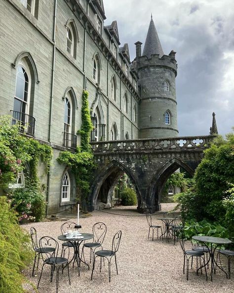 The 18th Century Gothic Revival Inveraray Castle Near The Town Of Inveraray, Argyll And Bute, Western Scotland 18th Century Gothic, Castle Courtyard, Inveraray Castle, Gothic Castle, Spotlight Stories, Gothic Revival, Stone Cottage, Unique Architecture, Beautiful Castles