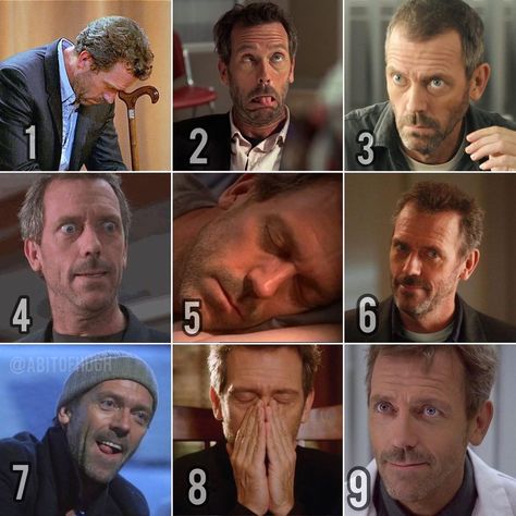 A Bit of Hugh Laurie on Instagram: “Which House are you today? I’m mostly 6 but a little bit 8. I’m hoping my day improves to 7. 😛 #HughLaurie #HouseMD #EldonChance #TV…” House Md Funny, House And Wilson, Gregory House, Medical Malpractice, Save For House, Hugh Laurie, House Md, Dr House, Get Happy